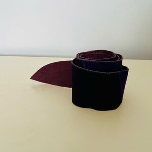 Vintage Multi Coloured Purple/Burgundy Reversible Suede Belt, Size Small
